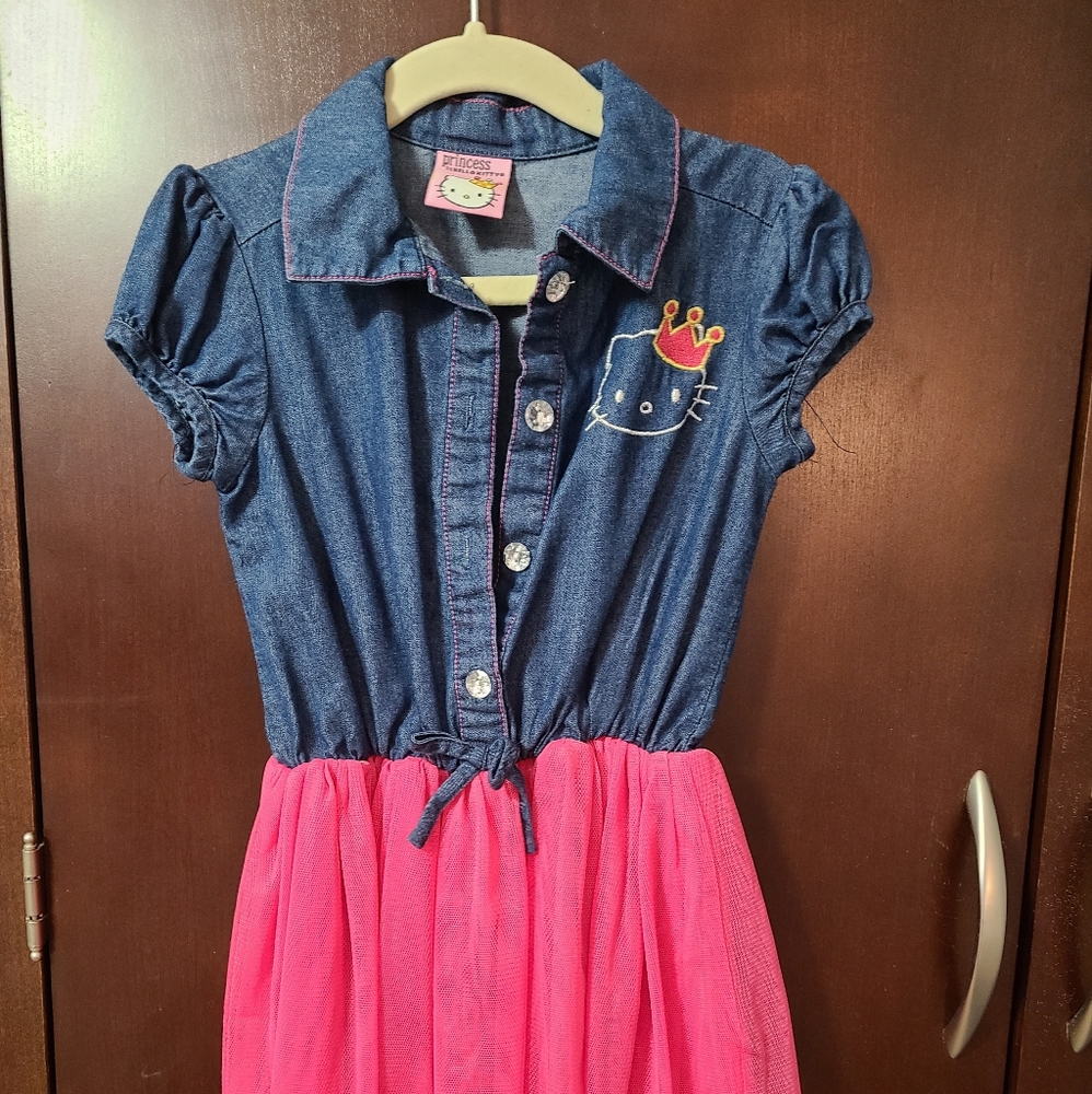 Hello Kitty Denim/Pink Dress